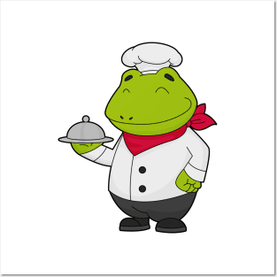 Frog as Cook with Platter Posters and Art